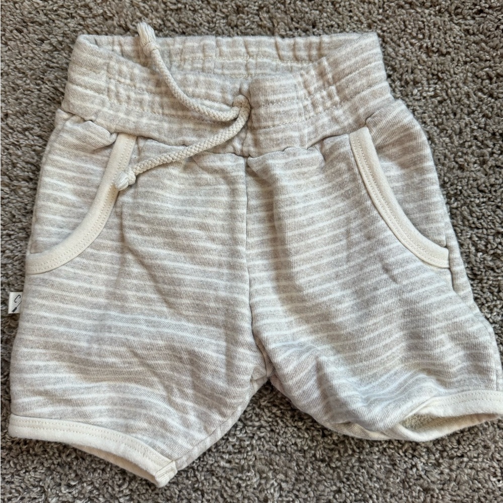 Childhoods Striped Cream Kids Shorts 4T